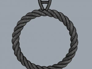 4mm Engagement Ring - Rope Texture 3D Print Model