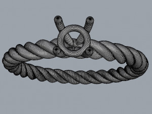 4mm Engagement Ring - Rope Texture 3D 프린트 모델