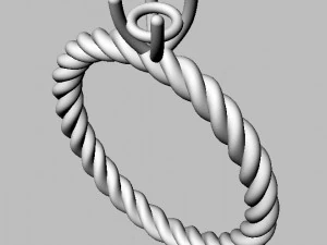 4mm Engagement Ring - Rope Texture 3D Print Model