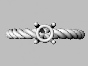 4mm Engagement Ring - Rope Texture 3D 프린트 모델