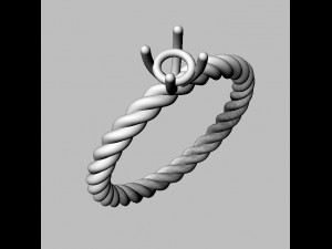 4mm Engagement Ring - Rope Texture 3D 프린트 모델