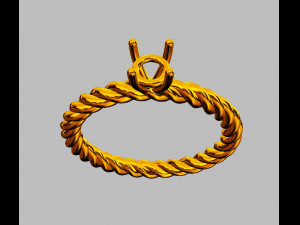 4mm Engagement Ring - Rope Texture 3D 프린트 모델