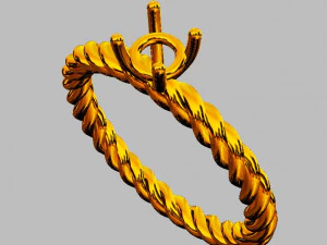 4mm Engagement Ring - Rope Texture 3D Print Model