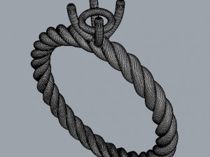 4mm Engagement Ring - Rope Texture 3D 프린트 모델