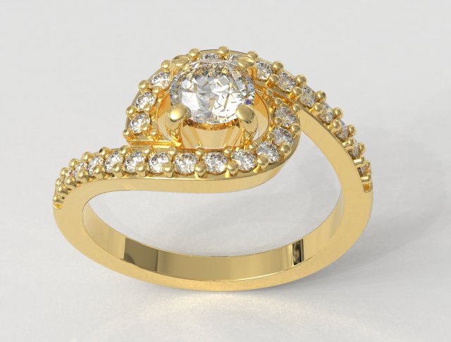 5mm Engagement Ring 3D प्रिंट मॉडल .c4d .max .obj .3ds .fbx .stl .blend
