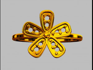 Flower Diamond Ring 3D Print Model