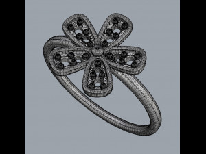 Flower Diamond Ring 3D Baskı Modeli