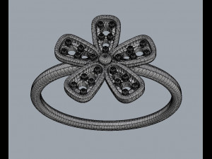 Flower Diamond Ring 3D Baskı Modeli