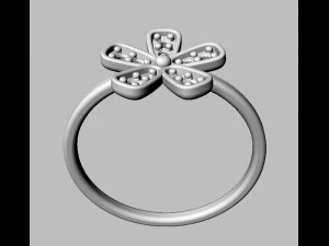 Flower Diamond Ring 3D Print Model