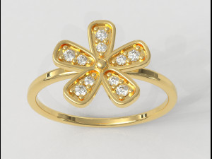 Flower Diamond Ring Modelo de Impressão 3D