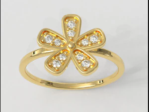 Anel de diamante flor Modelo de Impressão 3D