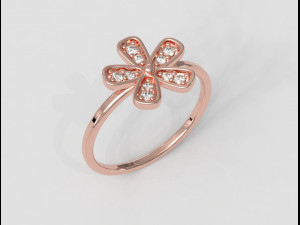 Flower Diamond Ring 3D Baskı Modeli