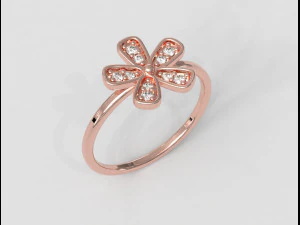 Flower Diamond Ring 3D Print Model