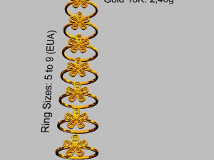 Flower Diamond Ring 3D Baskı Modeli