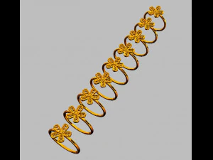Flower Diamond Ring 3D Print Model