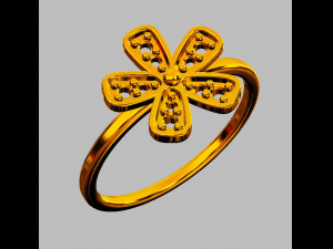 Flower Diamond Ring 3D Baskı Modeli