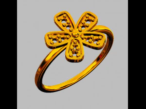 Flower Diamond Ring 3D Print Model