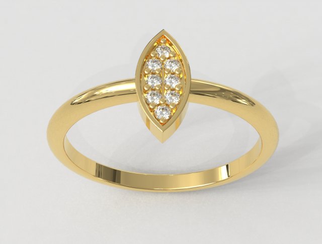 Diamond Pave Ring 3D Print Model .c4d .max .obj .3ds .fbx .stl .blend 