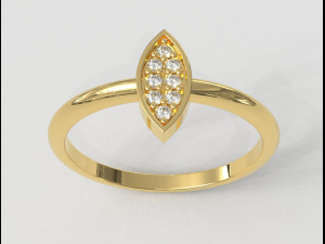 Diamond Pave Ring 3D Print Model