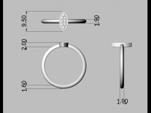 Diamond Pave Ring 3D Print Model