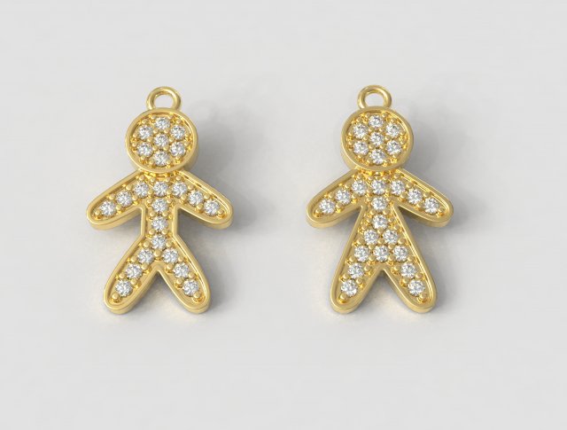 Boy and Girl Pendants 3D Принт Модель .c4d .max .obj .3ds .fbx .stl .blend 