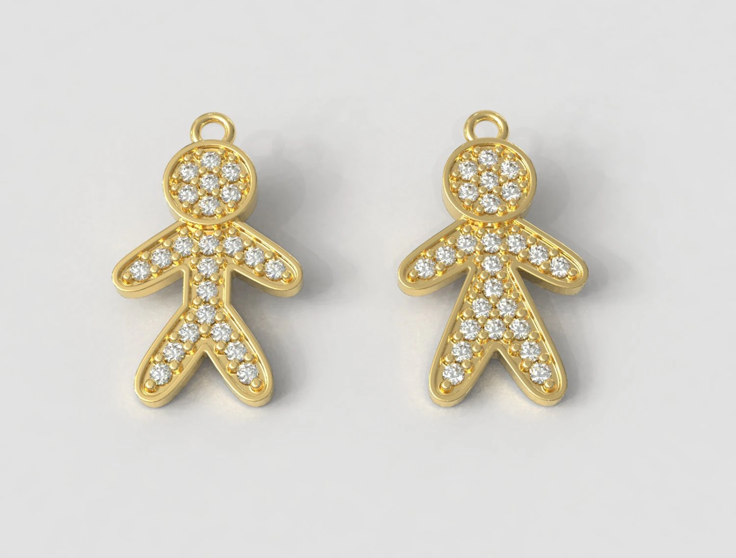 Boy and Girl Pendants 3D Print Model .c4d .max .obj .3ds .fbx .stl .blend 