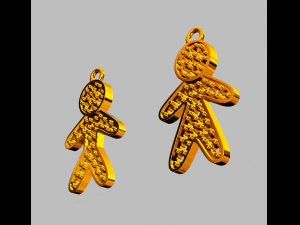 Boy and Girl Pendants 3D Print Model
