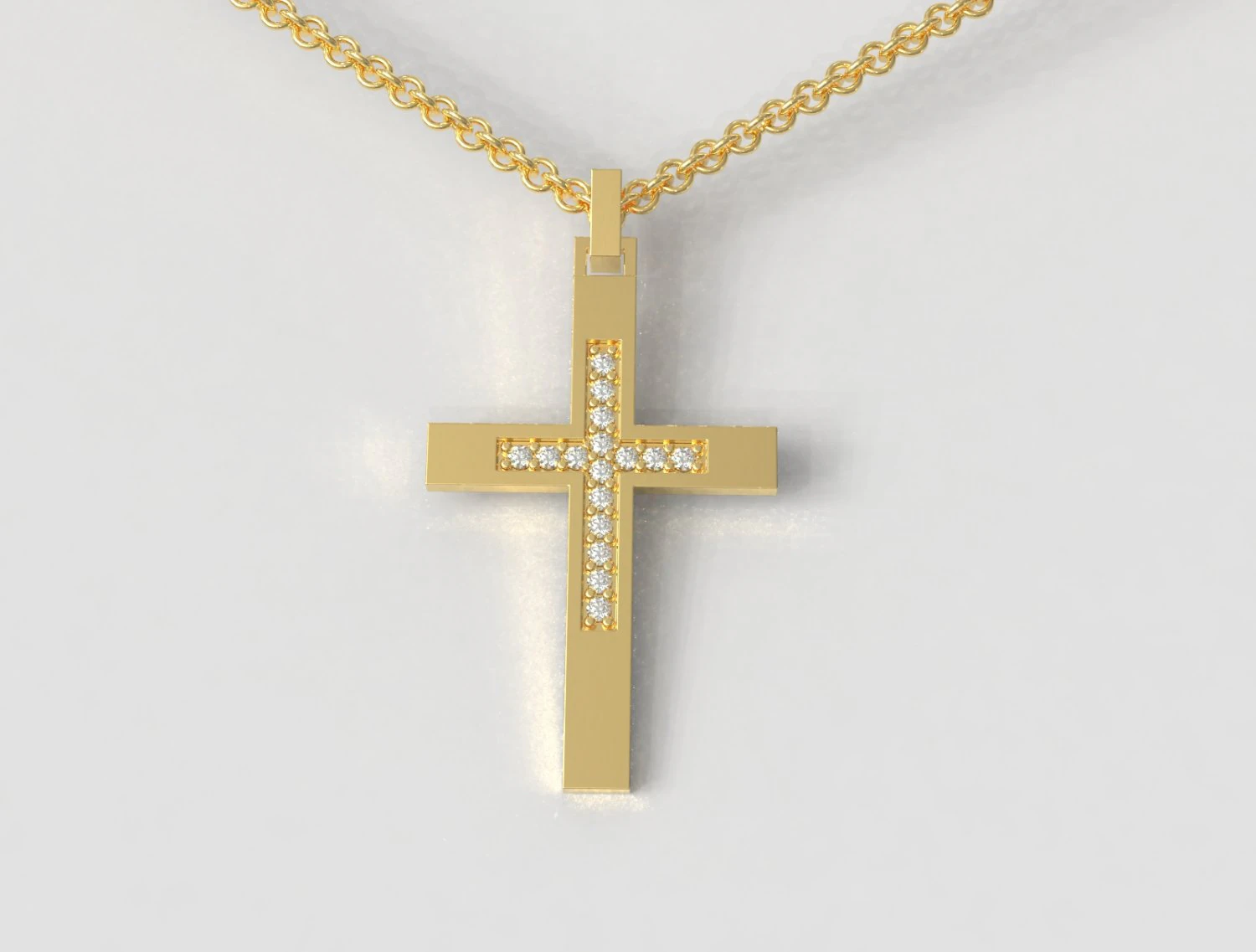 Diamond Cross Pendant 3D Print Model .c4d .max .obj .3ds .fbx .stl .blend