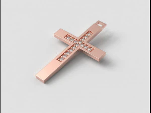 Diamond Cross Pendant 3D Print Model