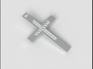 Diamond Cross Pendant 3D Print Model