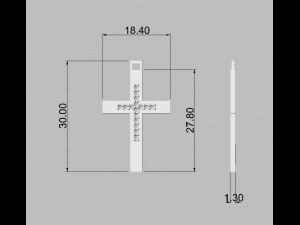 Diamond Cross Pendant 3D 프린트 모델