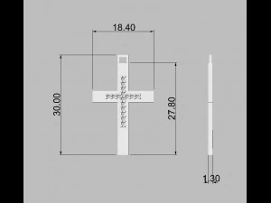 Diamond Cross Pendant 3D Print Model