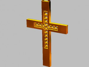 Diamond Cross Pendant 3D Print Model