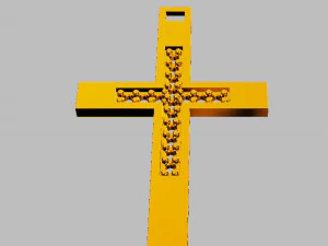 Diamond Cross Pendant 3D Print Model