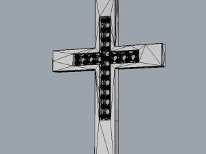 Diamond Cross Pendant 3D Print Model