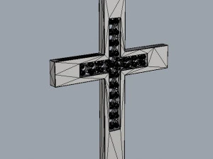 Diamond Cross Pendant 3D Print Model
