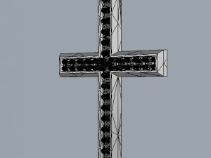 Кулон с бриллиантовым крестом 3D Принт Модель