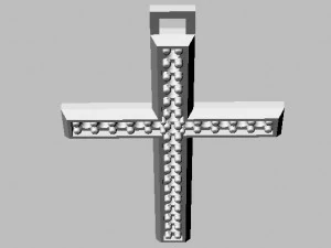 Кулон с бриллиантовым крестом 3D Принт Модель