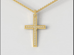 Diamond Cross Pendant 3D Print Model