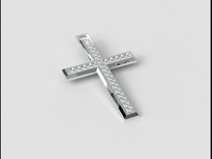 Diamond Cross Pendant 3D Принт Модель