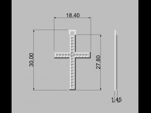 Кулон с бриллиантовым крестом 3D Принт Модель