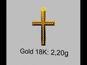 Кулон с бриллиантовым крестом 3D Принт Модель