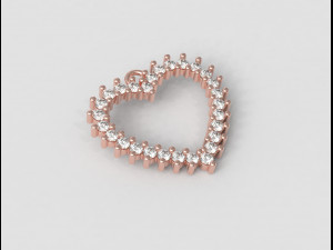 Diamond Heart Pendant 3D प्रिंट मॉडल