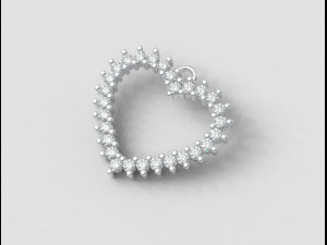 Diamond Heart Pendant 3D प्रिंट मॉडल