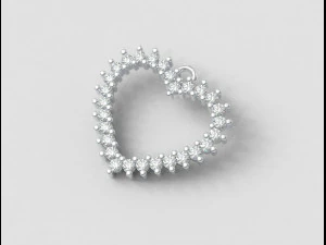 Diamond Heart Pendant 3D Print Model