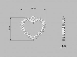 Diamond Heart Pendant 3D प्रिंट मॉडल