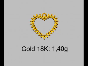 Diamond Heart Pendant 3D Print Model