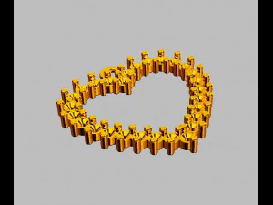 Diamond Heart Pendant 3D Print Model