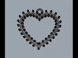 Diamond Heart Pendant 3D Print Model