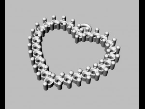 Diamond Heart Pendant 3D Print Model